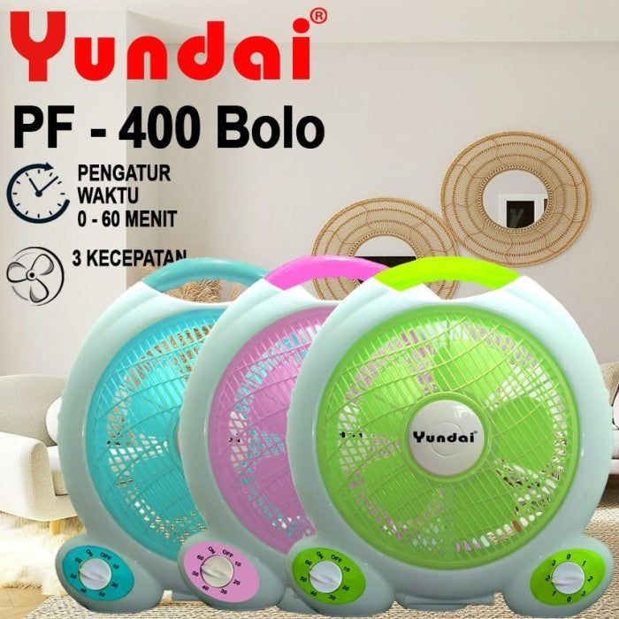 Yundai PF-400 Bolo Box Fan 12 Inch | Kipas Kotak + Timer & Speed Control Hemat Listrik - RumahDekor.com
