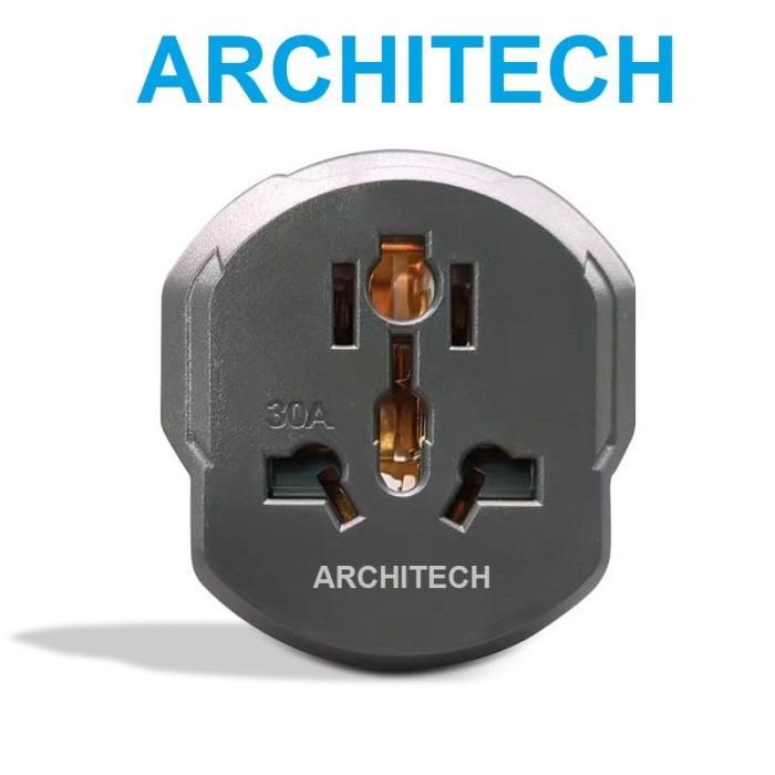 ARCHITECH Steker Universal Grey | Travel Adaptor Multi Country | Colokan Listrik Universal Premium