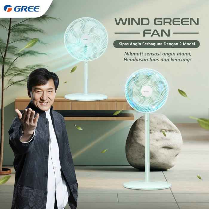 Gree Wind Green Fan Kipas Angin 2in1 Serbaguna Meja & Lantai | Hemat Listrik | Angin Kencang & Senyap