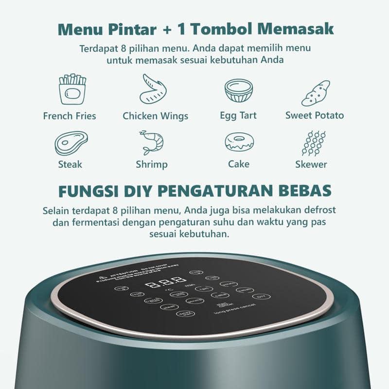FLIFE AF45-700LB Digital Air Fryer 4.5L - Super Low Watt