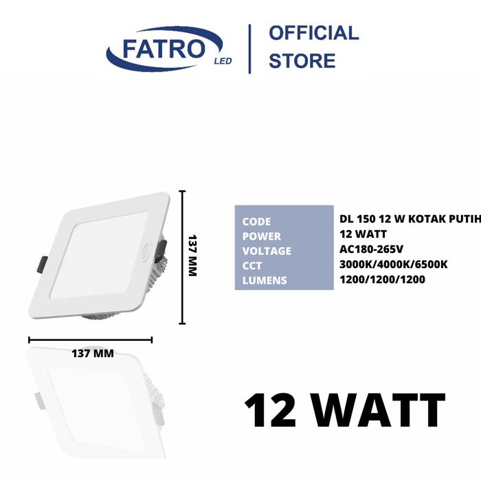 FATRO Downlight LED PANDA Inbow | 6W 9W 12W 18W 24W | Lampu Plafon Kotak & Bulat | Putih