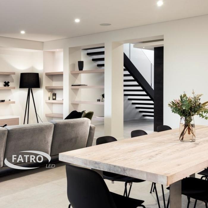 FATRO Downlight LED PANDA Inbow Hitam | 6W 9W 12W 18W | Lampu Plafon Kotak & Bulat Modern