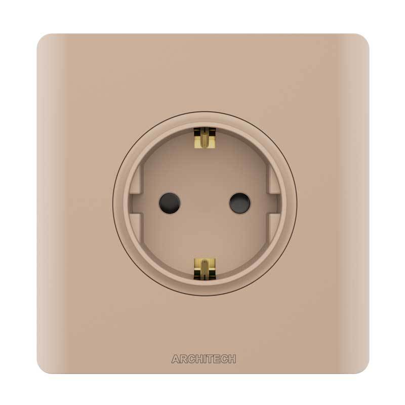 ARCHITECH V20-C18 Stop Kontak 16A 2P+E SNI | Stop Kontak Listrik Premium | White Black Gold Brown Grey - RumahDekor.com
