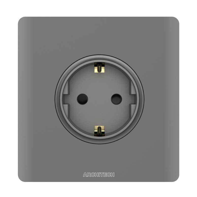 ARCHITECH V20-C18 Stop Kontak 16A 2P+E SNI | Stop Kontak Listrik Premium | White Black Gold Brown Grey - RumahDekor.com