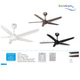 Ecolux 50IN Zinnia DC Ceiling Fan 5 Blade + Remote | Kipas Plafon Hemat Listrik Black White Mocha - RumahDekor.com