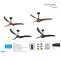 Ecolux 52IN ALMOND Ceiling Fan dengan motor DC Remote Control - RumahDekor.com