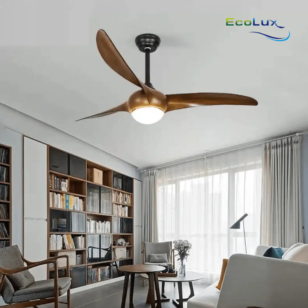 Ecolux 52IN ALMOND Ceiling Fan dengan motor DC Remote Control - RumahDekor.com
