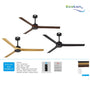 Ecolux 60IN Kembang DC Ceiling Fan Remote | Kipas Plafon Motor DC Hemat Listrik Black Walnut Wood - RumahDekor.com