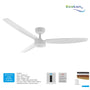 Ecolux Batik 52IN Ceiling Fan 3 Blade + Remote | Kipas Plafon Estetik Black White Walnut Wood - RumahDekor.com