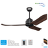 Ecolux Bintang 52 Inch Kipas Angin Plafon Motor DC Remote Control | Ceiling Fan Hemat Listrik Black Bamboo Wood - RumahDekor.com