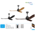 Ecolux Bintang 52 Inch Kipas Angin Plafon Motor DC Remote Control | Ceiling Fan Hemat Listrik Black Bamboo Wood - RumahDekor.com