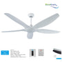 Ecolux Cosmos 60IN DC Ceiling Fan + Remote | Kipas Plafon Hemat Listrik Black White - RumahDekor.com