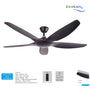 Ecolux Cosmos 60IN DC Ceiling Fan + Remote | Kipas Plafon Hemat Listrik Black White - RumahDekor.com