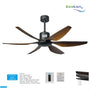 Ecolux Seruni 66IN DC Ceiling Fan + Remote | Kipas Plafon Besar Hemat Listrik Silver Black Wood - RumahDekor.com