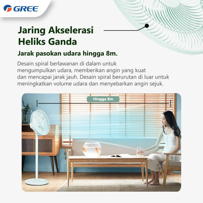 Gree Wind Green Fan Kipas Angin 2in1 Serbaguna Meja & Lantai | Hemat Listrik | Angin Kencang & Senyap