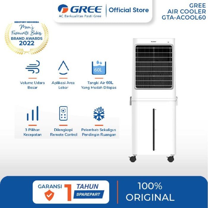 GREE GCA-ACOOL60 - Air Cooler Kapasitas 60 L - Penyejuk & Humidifier - RumahDekor.com