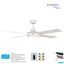Kipas Lampu Gantung Ecolux PETUNIA 42 / 52 Inch | Ceiling Fan Lamp LED + Remote | Hemat Listrik | Desain Elegan Minimalis - RumahDekor.com