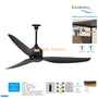 Kipas Plafon 52 Inch Ecolux Jasmine – DC Motor 30 Watt Super Hemat, Waterproof & Heat Resistant + Remote Control - RumahDekor.com