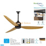 Kipas Plafon 52 Inch Ecolux Jasmine – DC Motor 30 Watt Super Hemat, Waterproof & Heat Resistant + Remote Control - RumahDekor.com