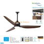 Kipas Plafon 52 Inch Ecolux Jasmine – DC Motor 30 Watt Super Hemat, Waterproof & Heat Resistant + Remote Control - RumahDekor.com