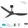Kipas Plafon Ecolux 52 Inch POPPY Motor DC – Ceiling Fan Hemat Listrik & Senyap | Black White Wood - RumahDekor.com